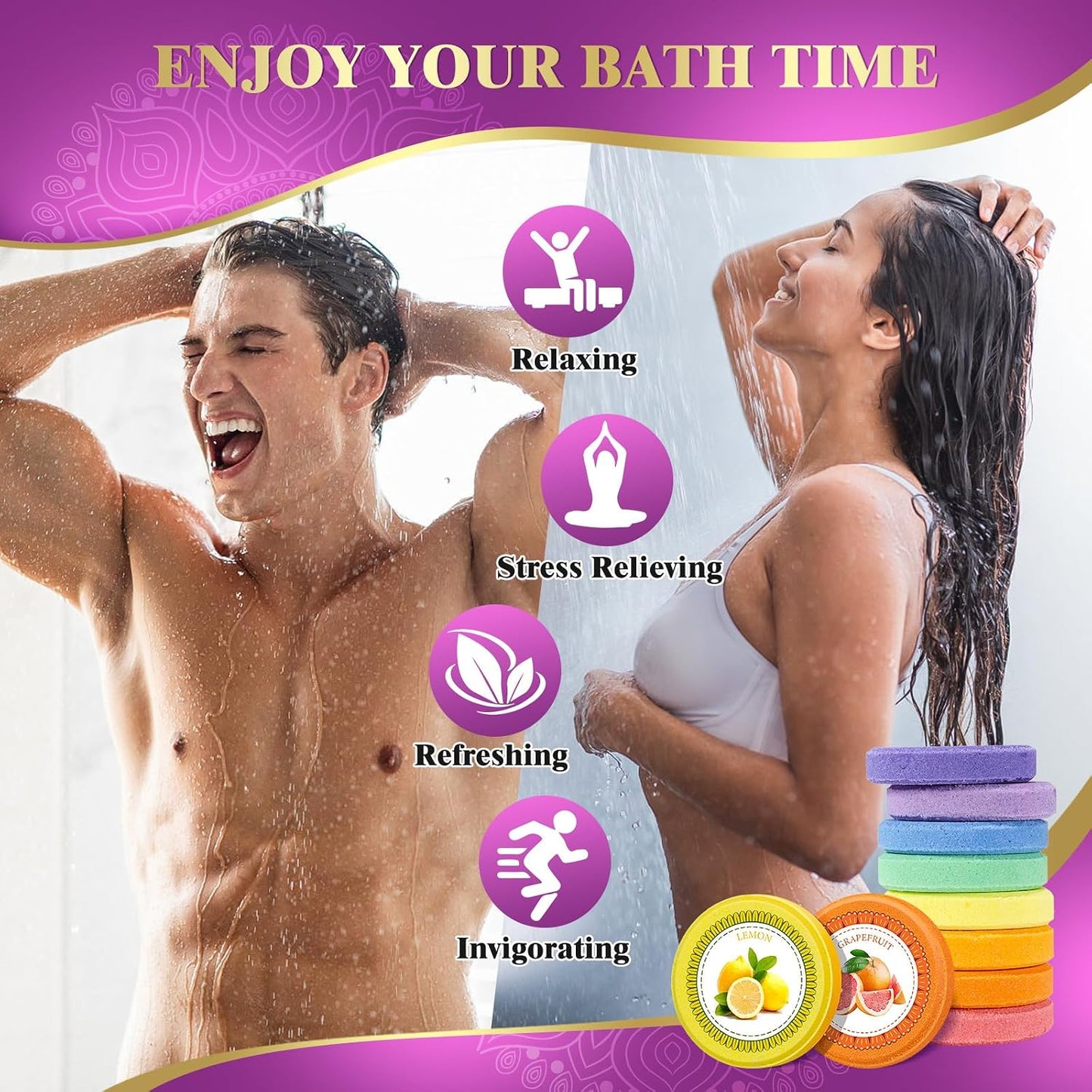 Qivatex Shower Steamers Aromatherapy, SPA Relaxation Shower Bombs for Women | Great Birthday Gifts for Women, Mom, Wife, Sister and Teen girls. Ideal Present for Christmas and Daily Relaxation