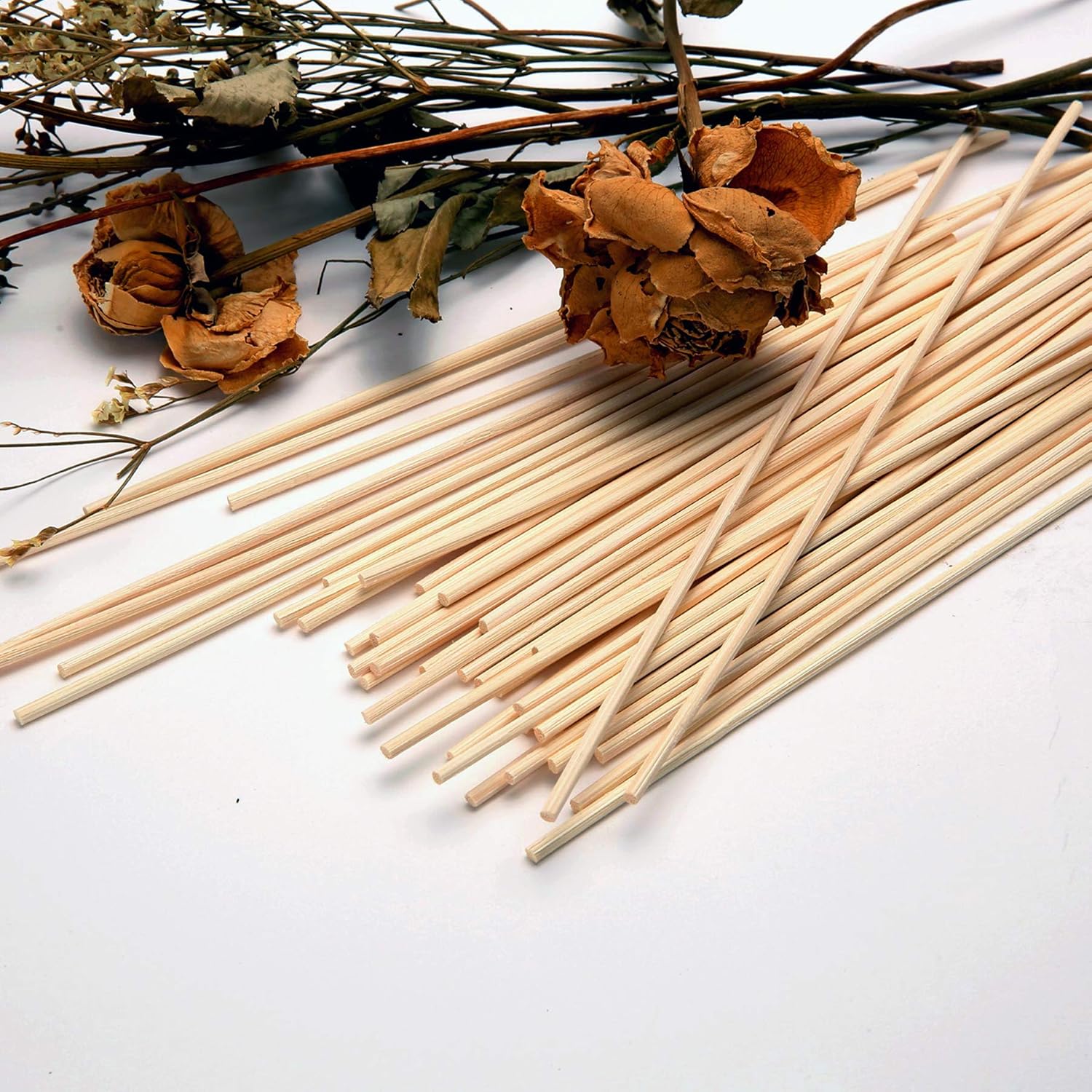 TOMCENXI 120PCS Reed Diffuser Sticks,10 Inch Natural Rattan Wood Sticks,Diffuser Refills,Essential Oil Aroma Diffuser Replacements Sticks for Home,Office