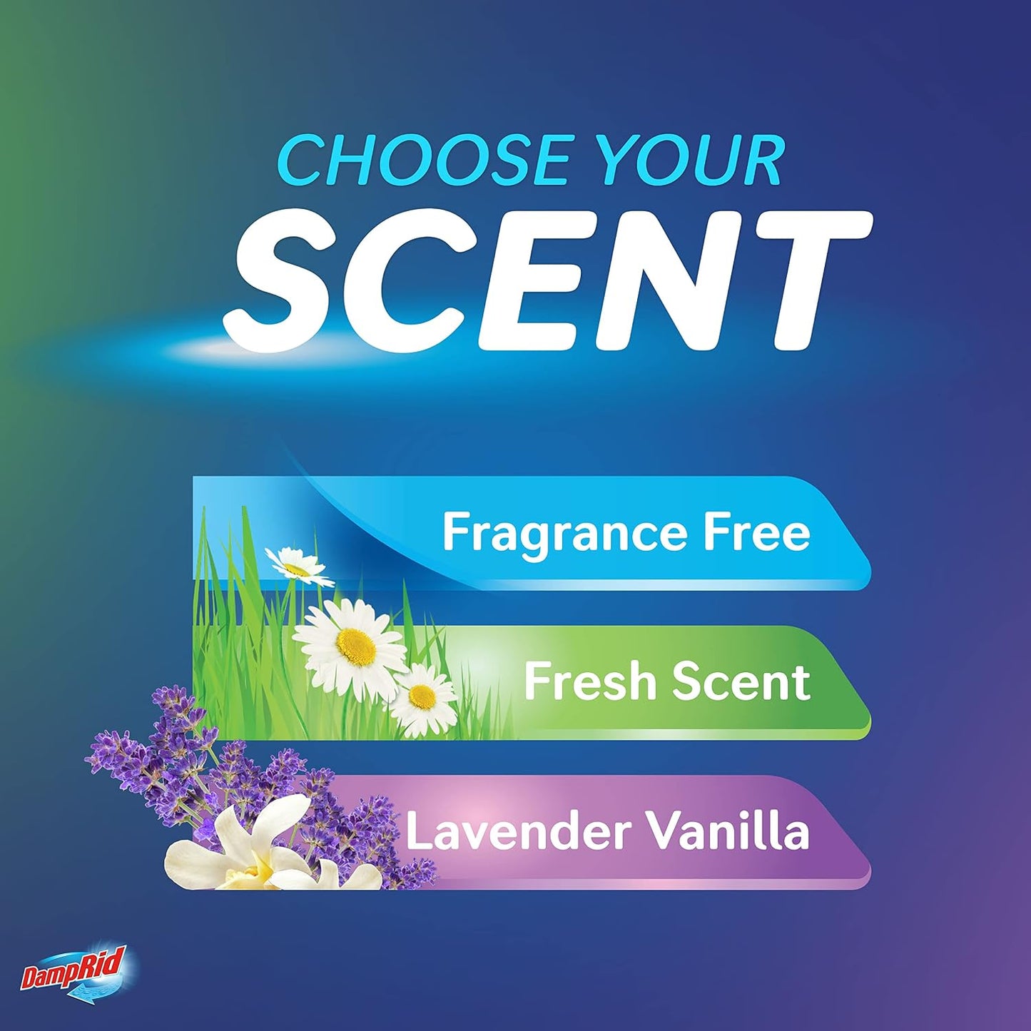 DampRid Lavender Vanilla Hanging Moisture Absorber, 16 oz., 3 Pack - Eliminates Musty Odors for Fresher, Cleaner Air, Ideal Moisture Absorbers for Closet, Blue, Small