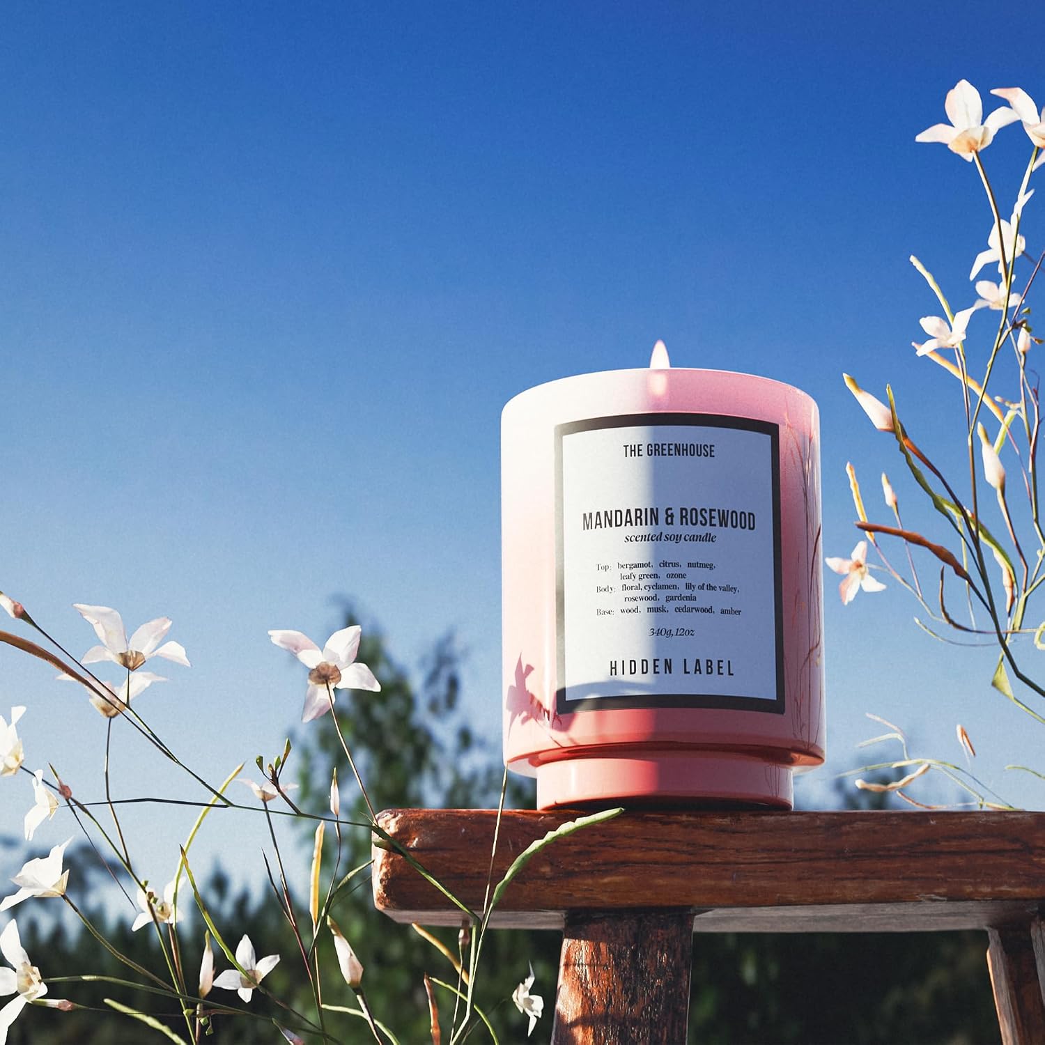 Hidden Label Fall Candle, Mandarin Rosewood Scented Candle, 12oz Natural Soy Wax, 75 Hours Long Lasting Clean Burn, Aromatherapy Candles for Home,Scented,Bathroom,Livingroom,Holiday Gift