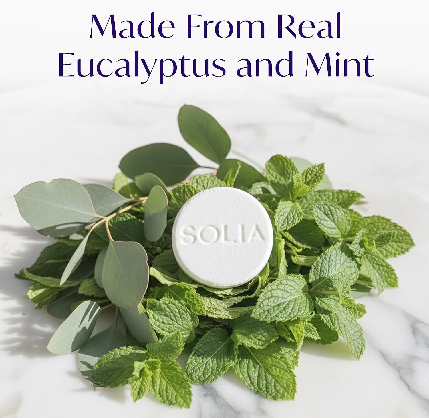 Solia Congestion Eucalyptus & Menthol Natural Shower Steamers - Patent-Pending - Real Essential Oil Menthol Tablets, Spa Steamers Aromatherapy, 7-Pack