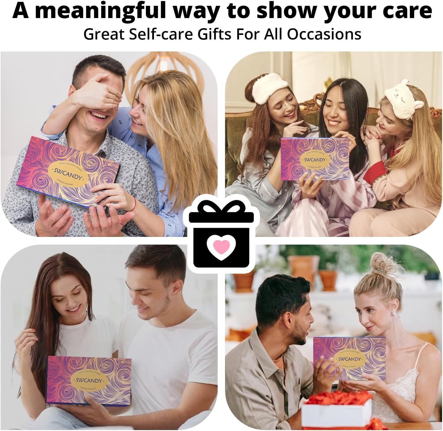 Shower Steamers Aromatherapy SWCANDY 8 Pack Gifts for Mom - Wife, Daughter, Grandma, Women, Sister and Teen Girls Natural Essential Oils Home Spa Self Care Stress Relief Relaxation