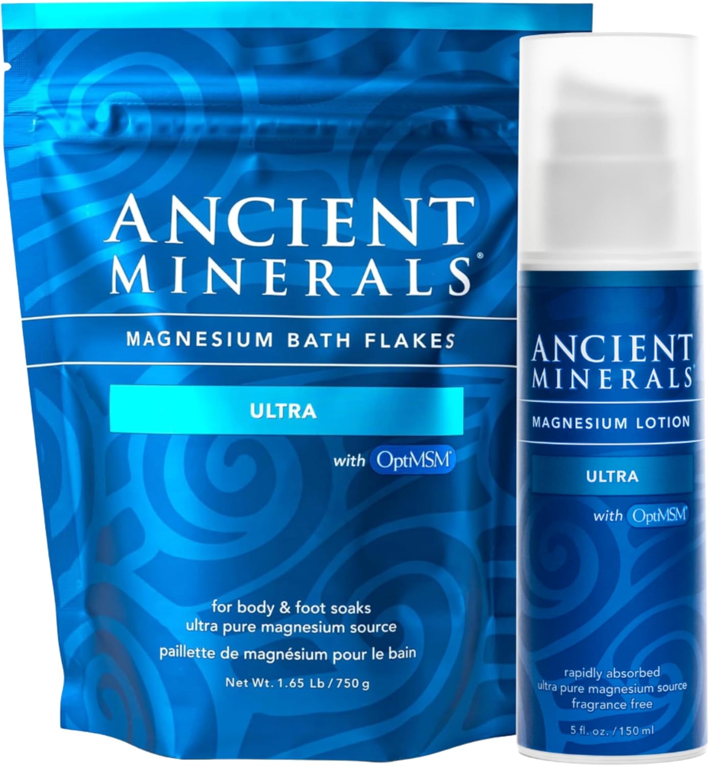 Magnesium Bath Flakes Ultra and Magnesium Lotion Ultra