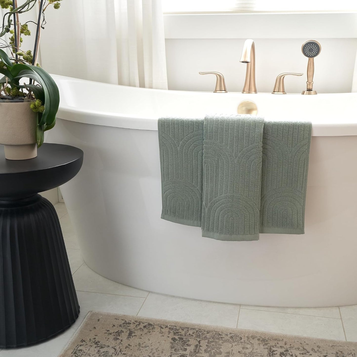 KIBAGA Decorative Hand Towels for Your Bathroom Or Kitchen – Luxurious Set of 2 Soft Boho Cotton Towels are Absorbent, Lightweight & Dry Quickly - Perfect to Elevate Any Bath Decoration at Home