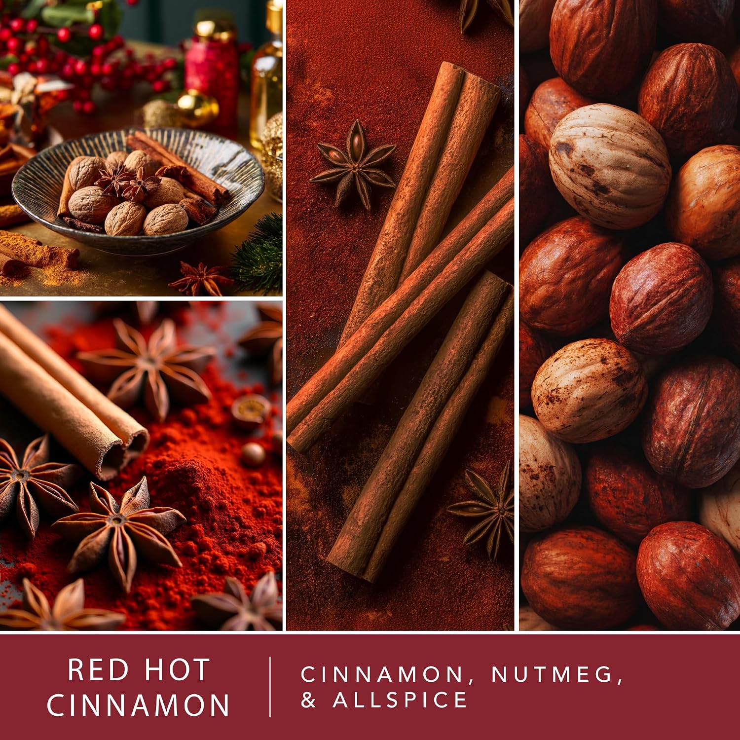 Scentsationals Red Hot Cinnamon Scented Wax Melts - Cinnamon, Nutmeg, & Allspice, 10oz (24 Cubes)