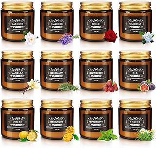 Scented Candle Set 12 Pack, Candle for Home Scented, Odor Eliminating, Stress Relief, Long Lasting Soy Wax Gift Set