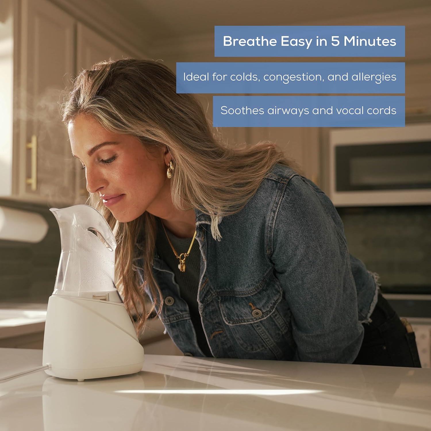 Beurer SI30 Steam Inhaler for Sinus Congestion & Allergies, Drug-Free, Quick 3-5 Minute Setup, Ultra-Quiet, Face Steamer with Variable Steam Control, Universal Mask, FSA/HSA Eligible