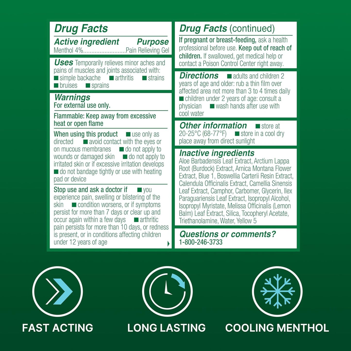 Biofreeze Roll On Pain Relief for Knee, Neck, Hip, Joint, Shoulder, & Simple Backache, Arthritis Pain Reliever, Sore Muscle Relief, Roll On Menthol Gel 3 Fl Oz (Pack of 3)