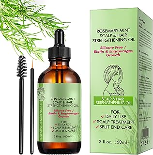 Rosemary Oil for Hair Growth, Rosemary Essential Oil, 100% Pure Natural, Dry Scalp Treatment, Hair Growth Serum for Thicker Longer Fuller Healthier Hair 2.02 fl oz
