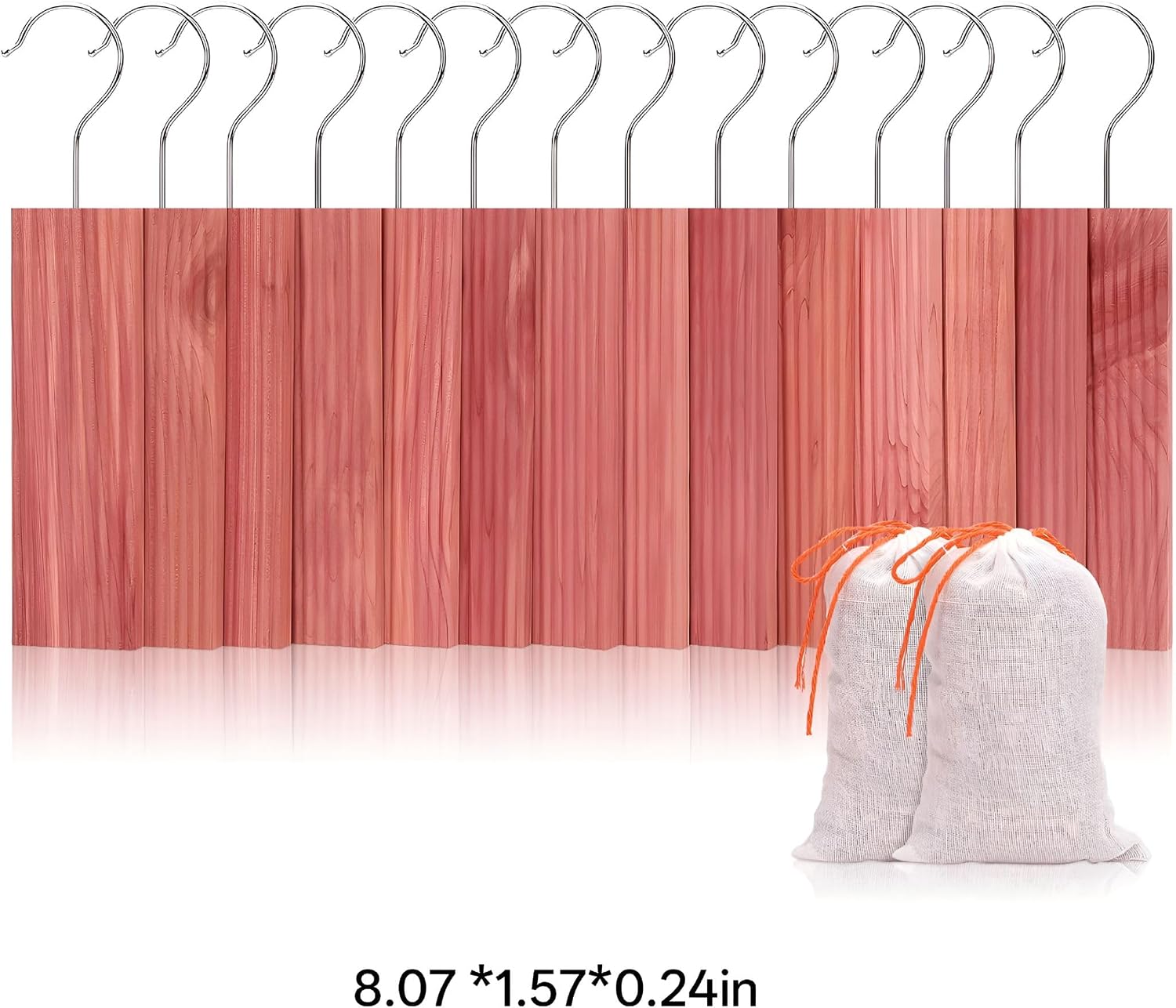 2026 New Cedar Blocks for Clothes Storage, Aromatic Cedar Wood for Closets and Drawers, Cedarwood Hangups with Hook, Scent Sachets Bags Cedar Closet Freshener, 16 Pack