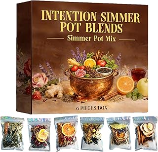 Simmer Pot Potpourri, Mixed Flavors Simmer Pot Mix with Natural Ingredients, A Mixture of Herbs, Salt & Dried Fruit for Home Fragrance Odor Removal, Holiday(One Pack(6 Pcs))