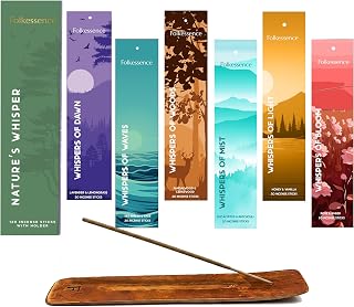 Folkessence Incense Sticks Set of 6 (120 Sticks) | Nature's Whisper Incense for Aromatherapy, Meditation & Home Fragrance | Long Burning, Non Toxic, no Charcoal | Sandalwood & Vanilla Scented