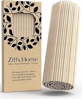 Ziffs Home® 120pcs Natural Fibre Reed Diffuser Sticks - 20cm/7.87in x 4mm/0.16in - Thick Diffuser Reeds Sticks - Diffuser Sticks for Diffuser Oils Fragrance Refill - Fibre Reeds for Diffusers
