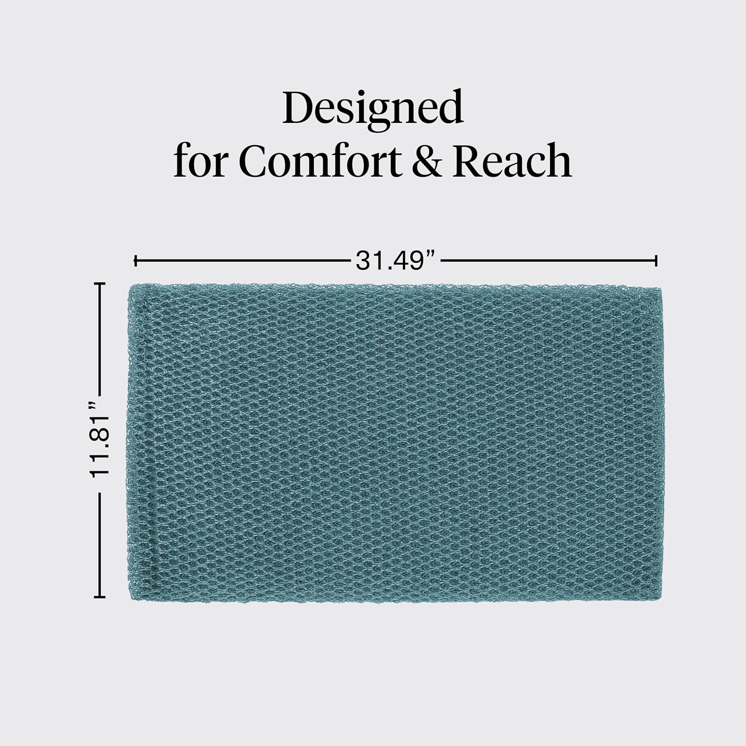 Kitsch African Net Sponge – Exfoliating Body Scrubber for Cleansing & Gentle Daily Exfoliation – Stretchable Bath Sponge for Hard-to-Reach Areas, Long-Lasting Shower Essential - Aqua Grey, 3 Pcs
