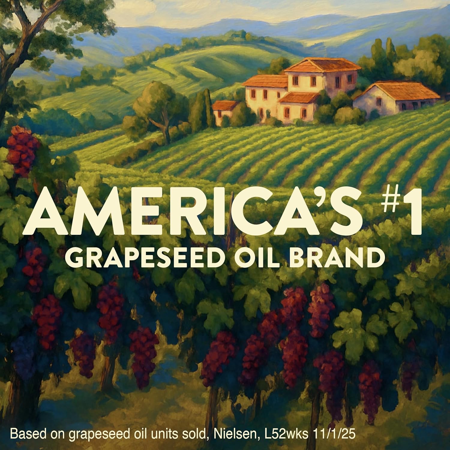 Pompeian 100% Grapeseed Oil, Light and Subtle Flavor, 24 Fl Oz, Pack of 6