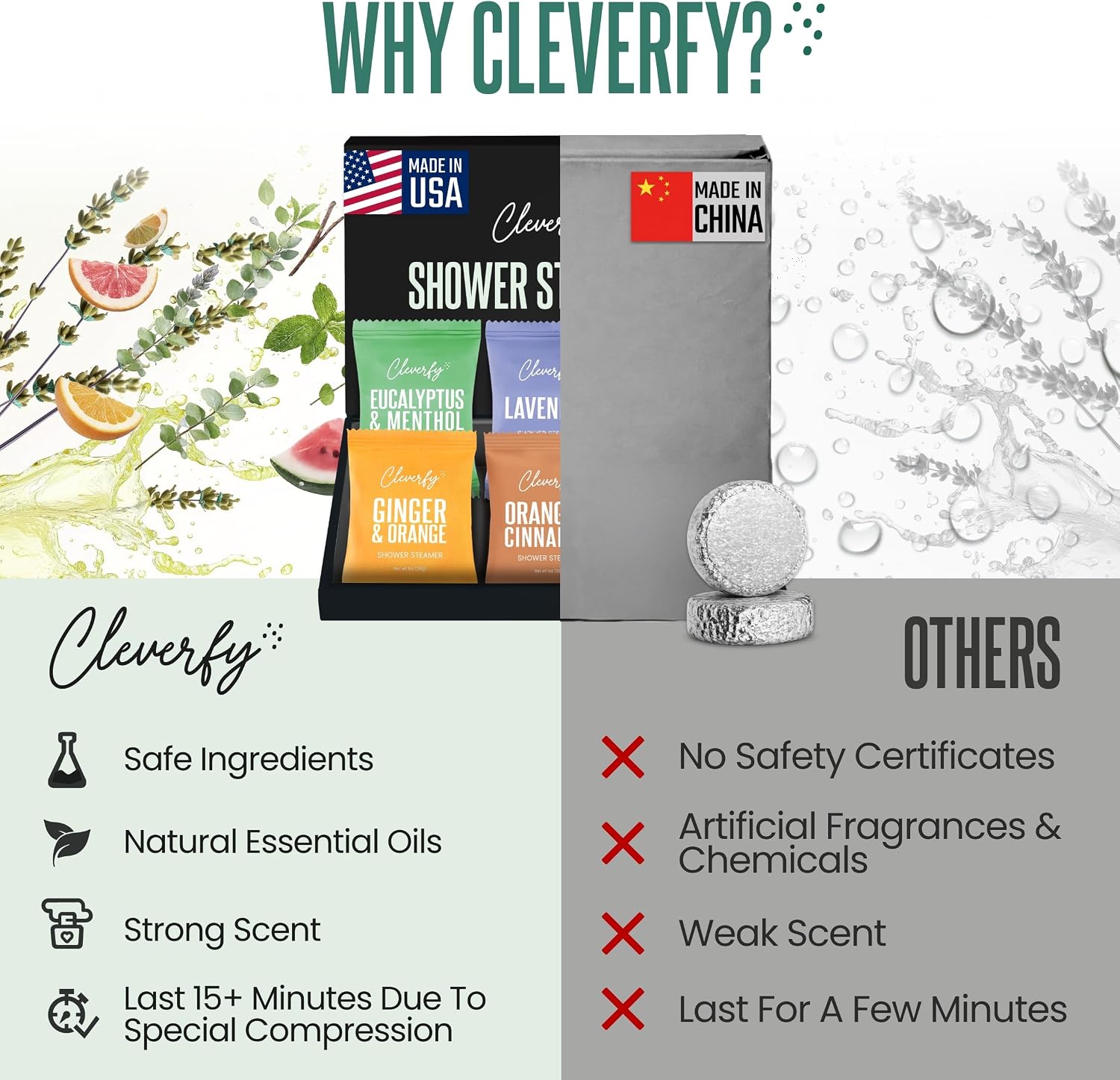 Cleverfy Shower Steamers Aromatherapy - Birthday Gifts for Women, Mom, Wife, Grandma, Her, Best Friend, Daughter, Sister, Teens & Girlfriend - 6 Tablets