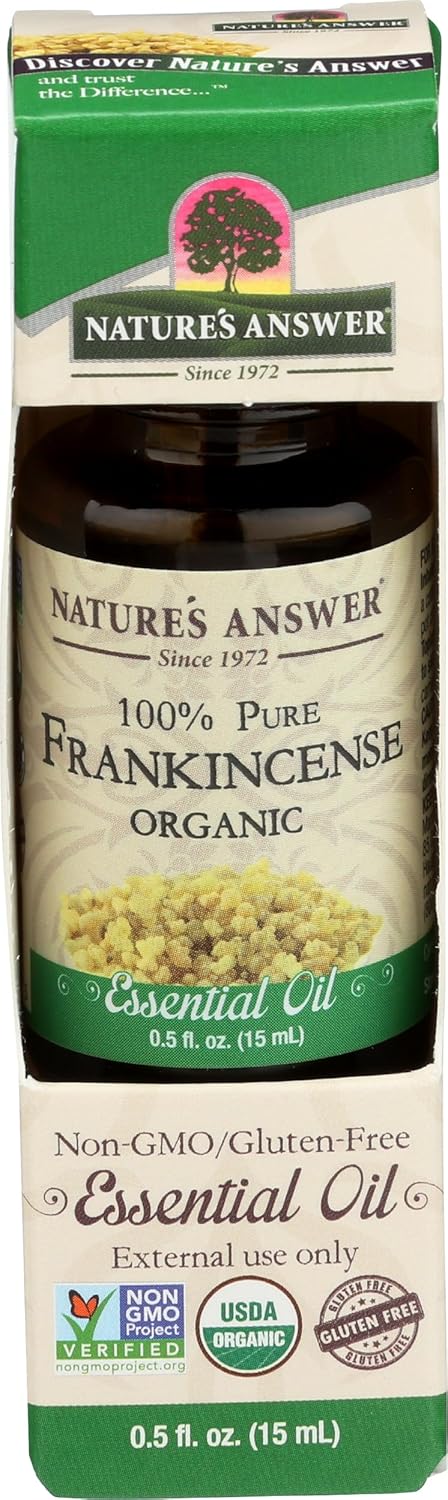 Nature's Answer Frankincense 100 % Pure Organic Essential Oil, 0.5 Oz