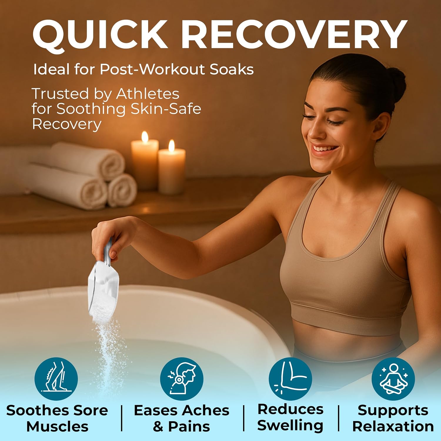 TradeGrade Epsom Salt Bath Soak 1 Gallon Bucket – Unscented, Pure Epsom Salt Bulk Crystals, Magnesium Sulfate for Full Body or Foot Soaks, Resealable Container for Home Bath Use