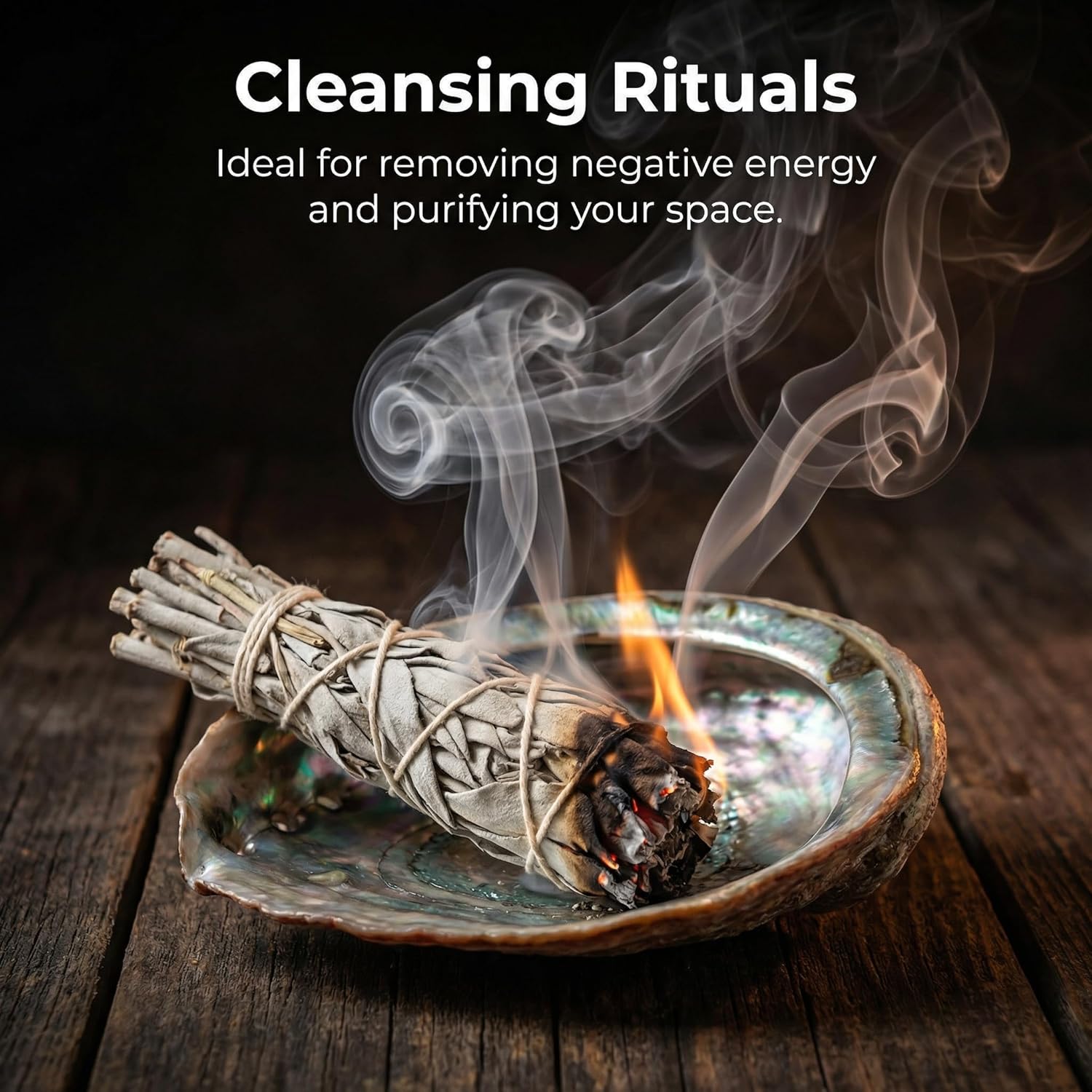 BRBASAP Large Abalone Shell Bowl with a Clear Box 4.7-5.12 Inch Natural Smudge Bowl for Sage Burning and Incense Sea Shell Smudging Bowl for Decor and Display