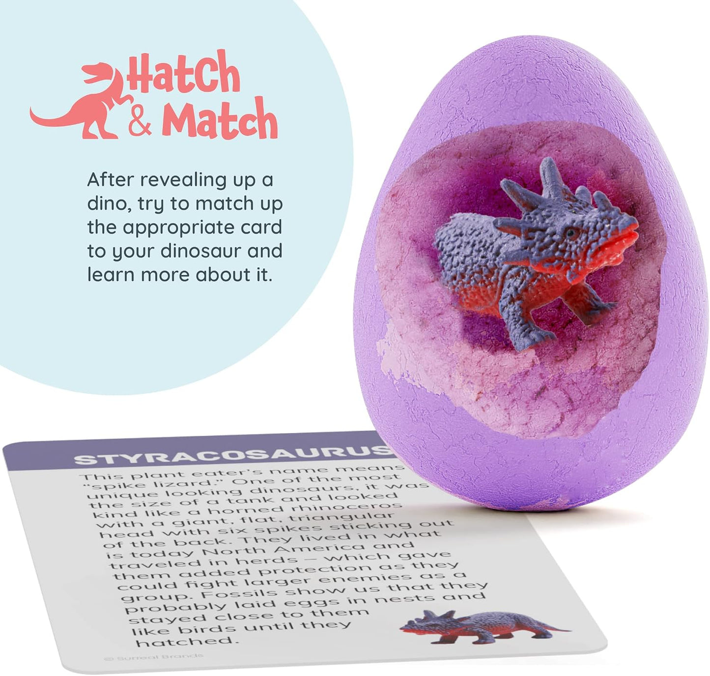 Dan&Darci Dino Egg Bath Bombs for Kids - Easter Basket Stuffers - Kid Baths Bomb with Surprise Inside - Dinosaur Toys Gift for Boys and Girls Ages 6 7 8 Years Old Gifts - Fun Educational Toy Fizzy