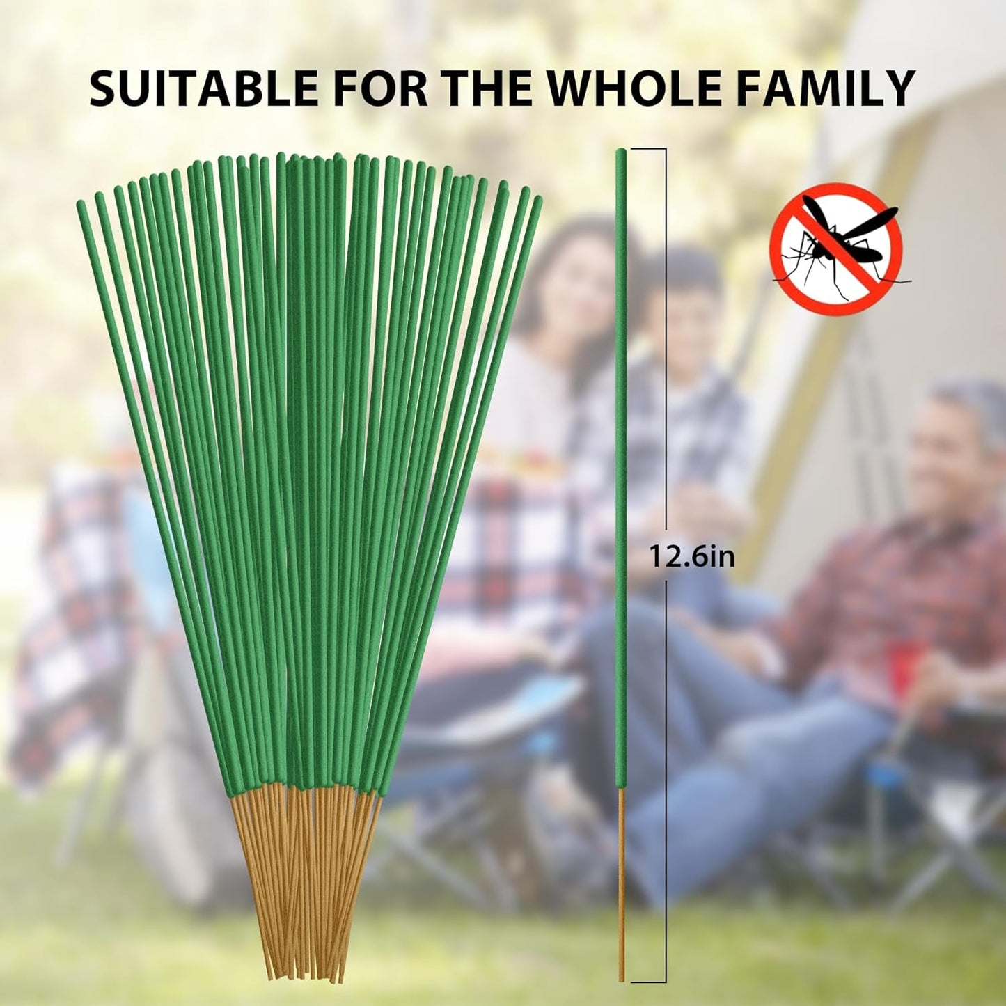 BugBai® Mosquito Repellent Incense Sticks 180 PCS, Citronella Oil DEET-Free Mosquito Repellent for Outdoor Patio Backyard Garden, Natural Plant-Based Bug Repellent for Camping Fishing