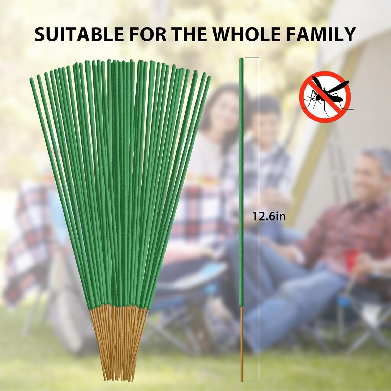 BugBai® Mosquito Repellent Incense Sticks 180 PCS, Citronella Oil DEET-Free Mosquito Repellent for Outdoor Patio Backyard Garden, Natural Plant-Based Bug Repellent for Camping Fishing