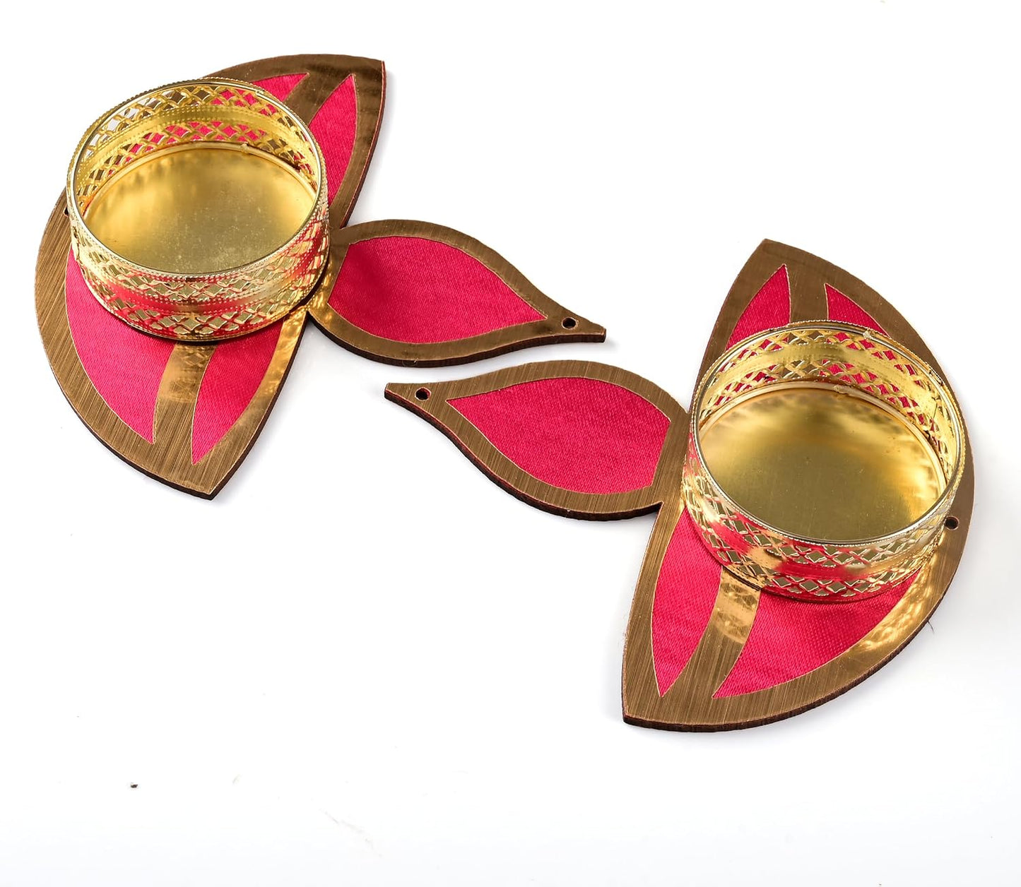 Handcrafted T Light Holder Tealight Candle Stand T-Light Holder Decorative Lighting Accessories for Home Festival Party Décor Decoration and Gifting (Pink - Set of 2)