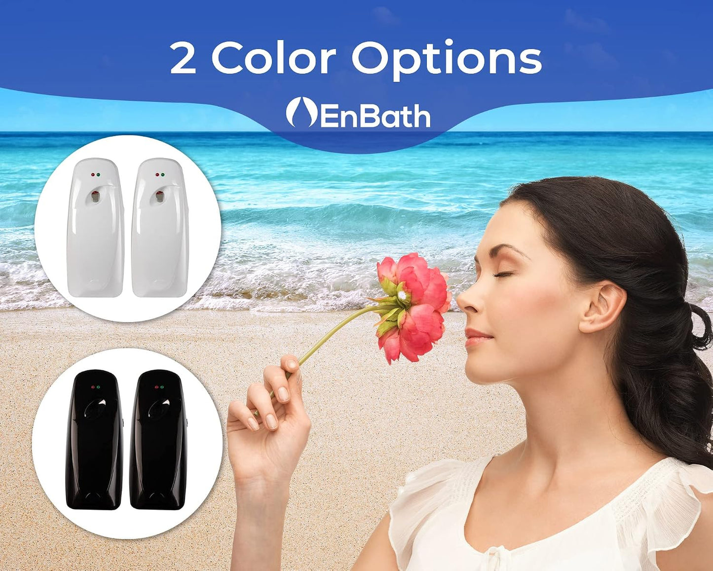 Automatic Air Freshener Spray Dispenser (2-Pack) Wall Mounted or Free Standing, Commercial and Home Use, Multiple Time Scent/Mist Release Settings for Room/Restroom Sprayer (White)