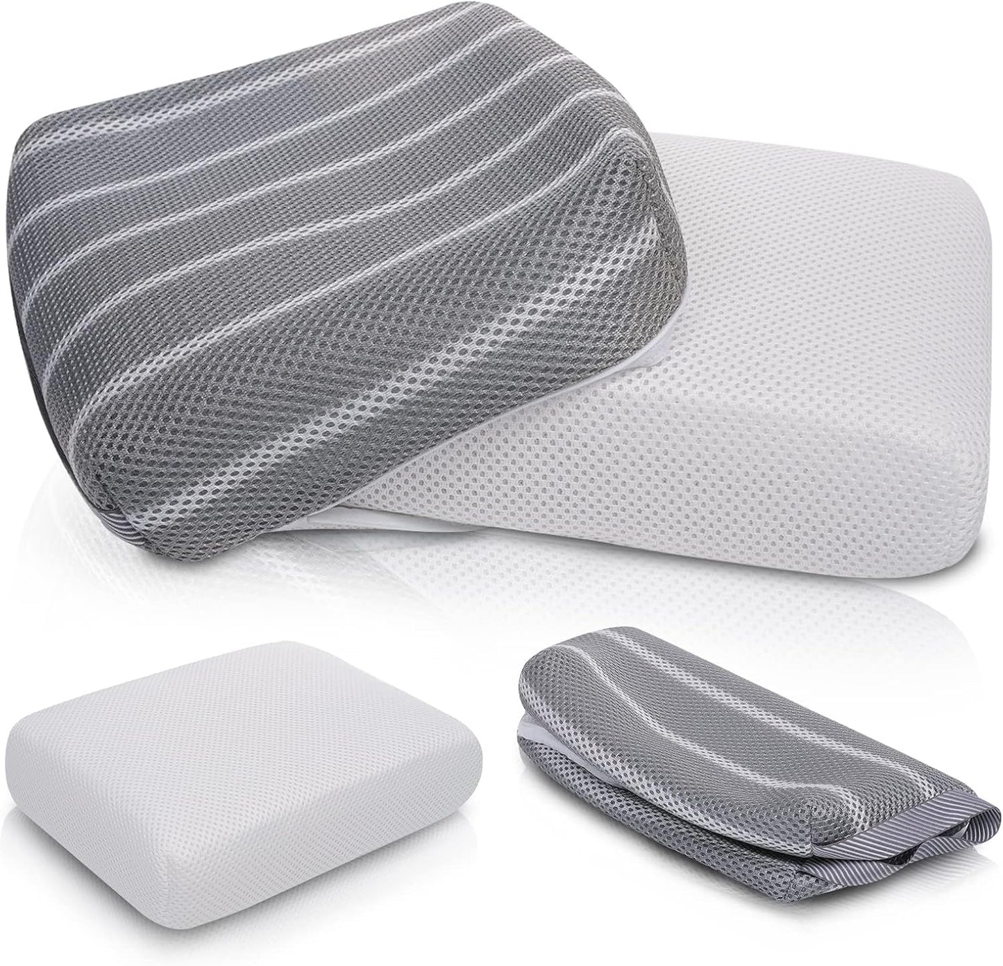 Hot Tub Cushion Pillow for Indoor or Outdoor Use, 16 x 12 x 4.3 Inche Weighted Spa Pillow with Washable 4D Mesh Cover & Non-Slip Micro Dot Bottom, Hot Tub Accessories for Adults,Quick Dry, Grey