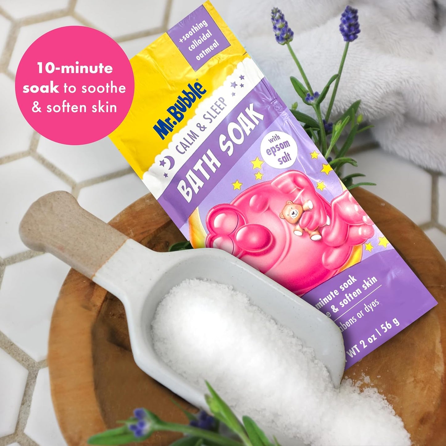 Mr. Bubble Calm & Sleep Bath Soak with Epsom Salt, 2 oz., Pack of 12