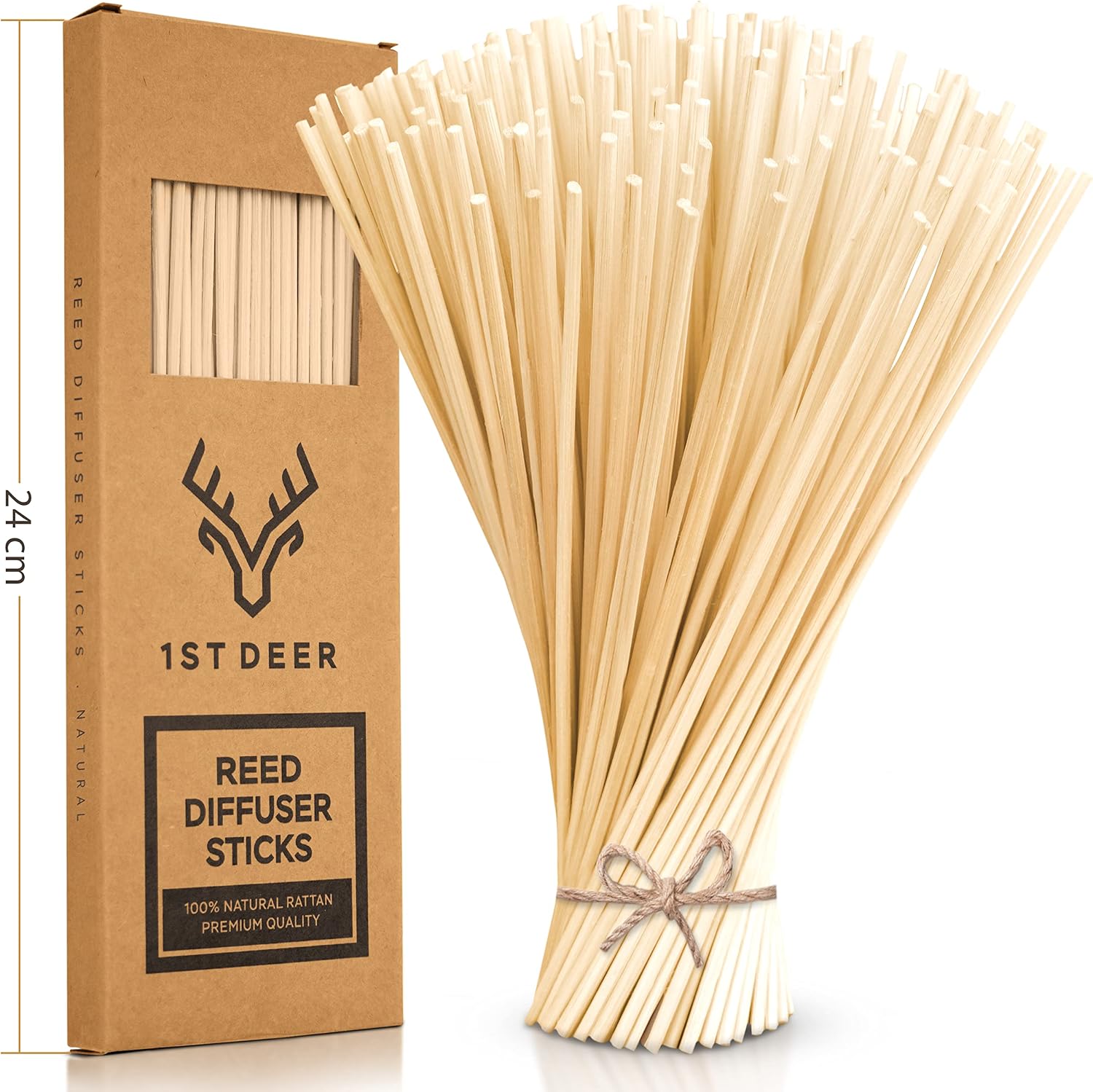 Reed Diffuser Sticks – 100 pcs of Natural Rattan Essential Oil Aroma Refill Wood Sticks for Spa, Fragrance, Aromatherapy (24 cm x 3 mm)