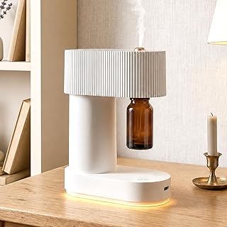 Waterless Essential Oil Diffuser Cordless Nebulizing Aroma Diffuser Whisper-Quiet 38dB USB-C Rechargeable Sculptural Korean Design Fits 10ml & 15ml Bottles Compact for Bedroom Office Spa