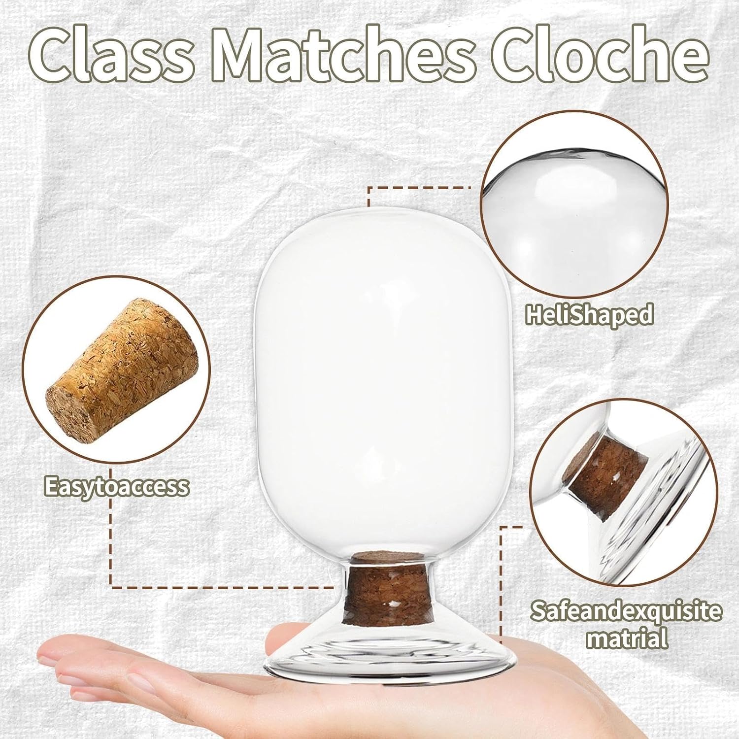 Glass Match Holder with Cork Lid, 2.87" x 5" Airtight Match Holder for Candles, Complete Matches Storage Jar for Fireplace, Decorative Coffee Table Decor, Housewarming Gift (Matches NOT Included)