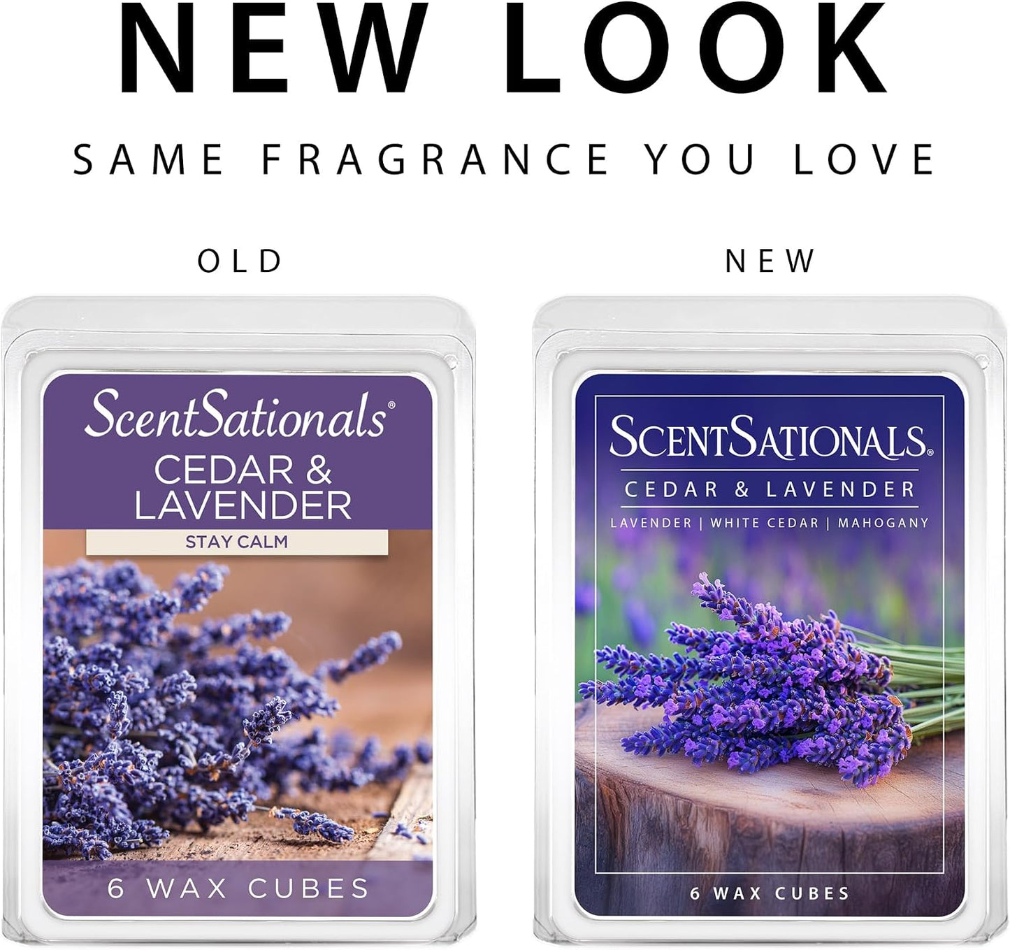 ScentSationals Cedar & Lavender Scented Wax Melts - Lavender, White Cedar, & Mahogany, 10oz (24 Cubes)