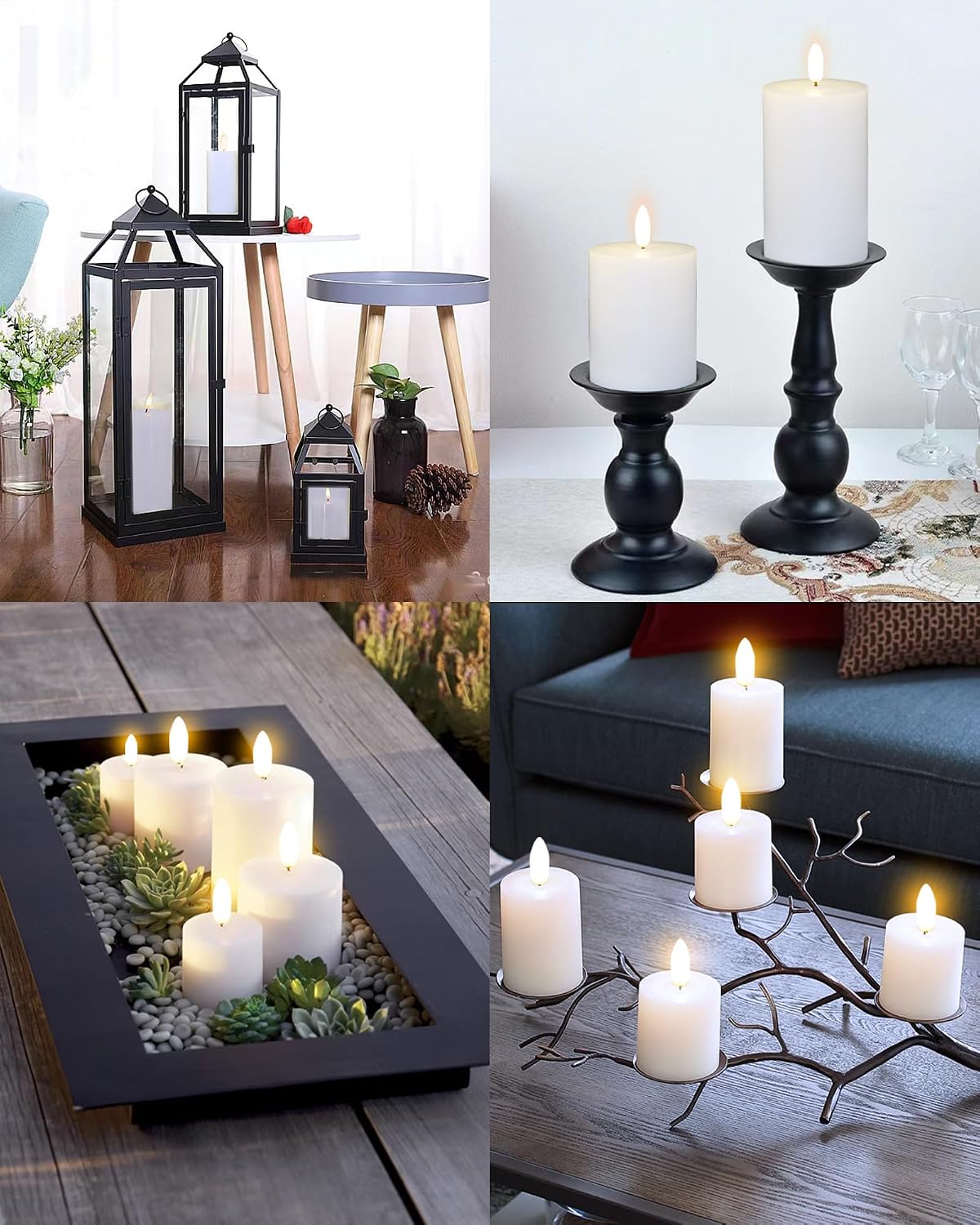 12 Pcs White Flameless Candles Flat Top LED Candles with Remote Timer, Pillar Flameless Candle Bulk Flickering Battery Operated Candle for Wedding Festival Outdoor Home Decor D 3'' H 4'' 5'' 6''