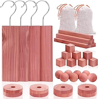 Homode Cedar Blocks for Clothes Storage, Set of 40, Cedar Chips for Closets and Drawers, Aromatic Cedar Wood Balls and Cedar Sachets, Cedar Closet Freshener