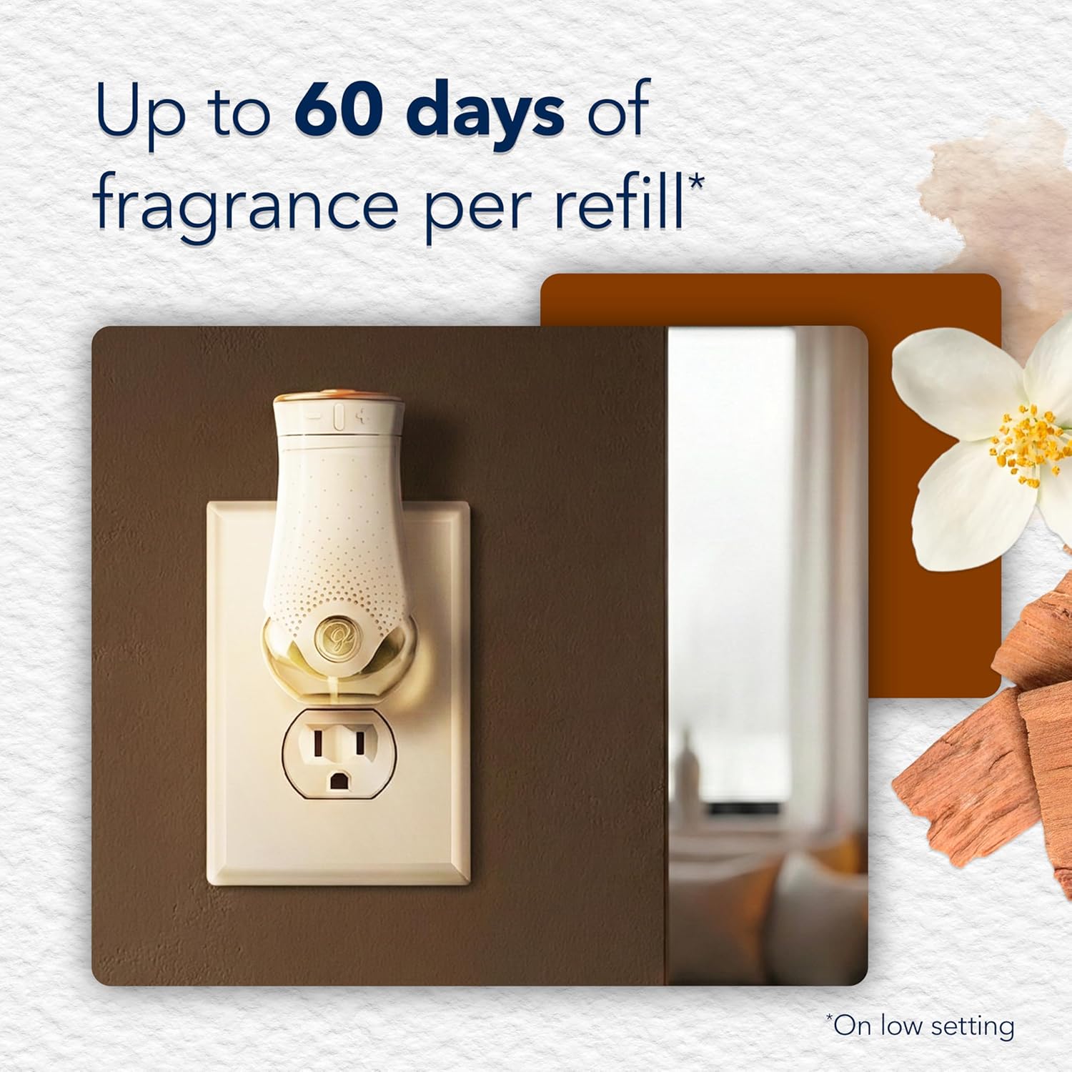 Glade PlugIns Refills Air Freshener, Scented and Essential Oils for Home and Bathroom, Cashmere Woods, 1.34 Fl Oz, 2 Count