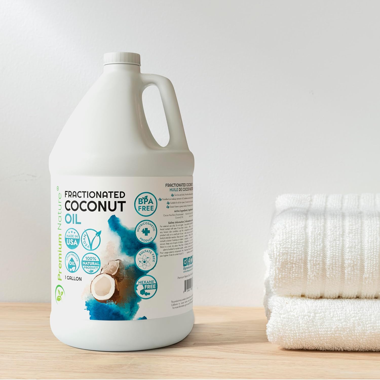 Fractionated Coconut Oil for Skin Moisturizer with Pump Massage Oils Best Carrier for Essential Oils Mixing Body OUL for Dry Skin Moisturizer Natural Oi for Face Hair Body 1 Gallon