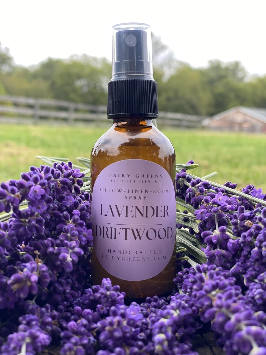 Lavender Driftwood Pillow Spray by Fairy Greens L Farm | Natural Room & Linen Spray for Better Sleep | Calming Aromatherapy Room Spray with Essential Oils | Pillow Spray | 2ozBottle