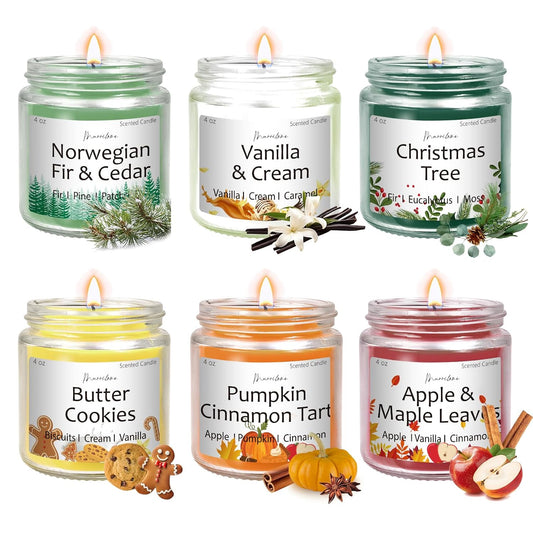 Christmas Candles Scented Candle Set: 6 Pack Christmas Scents Candle Bulk Home Scented - Holiday Candle Gifts for Women and