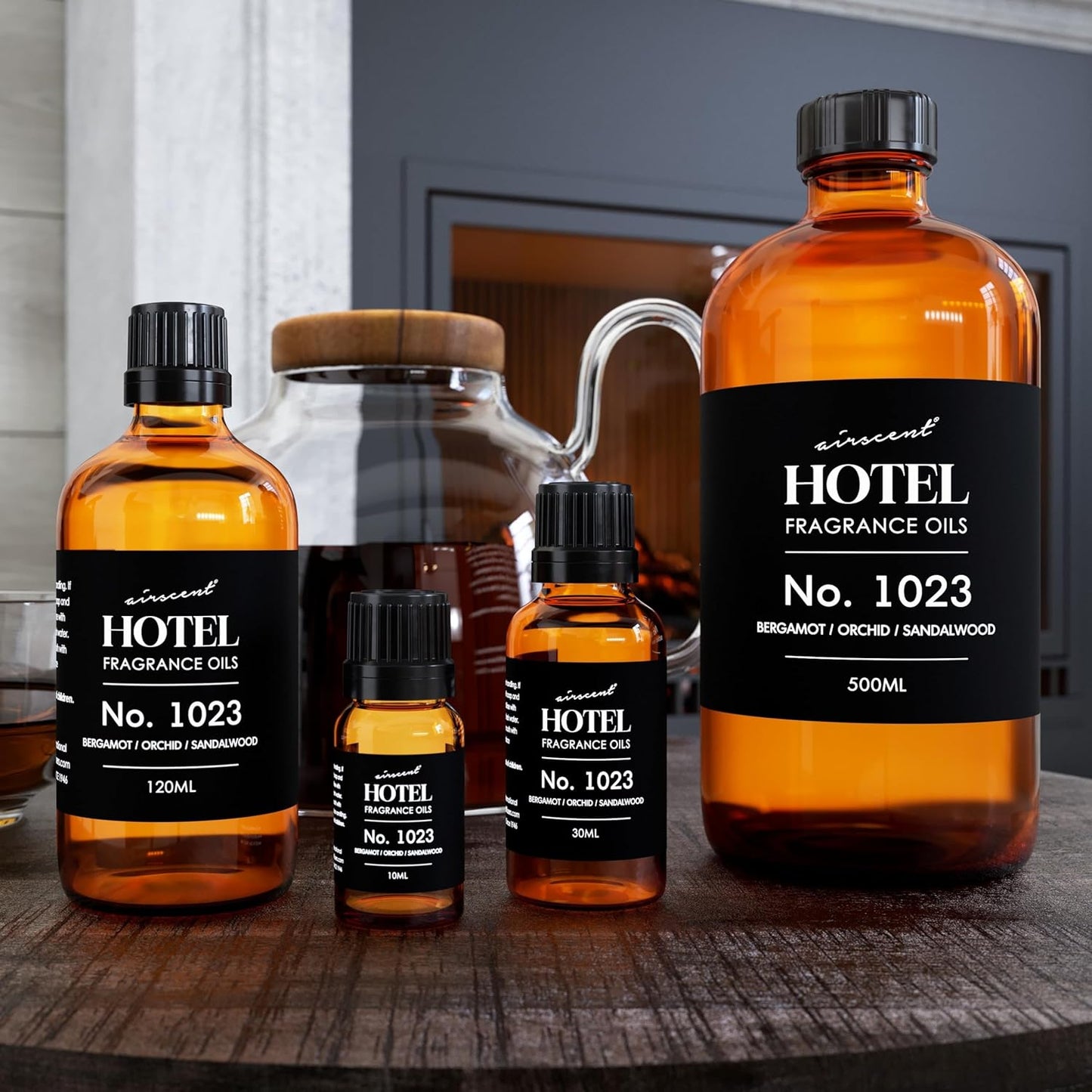 AirScent Hotel Diffuser Oil No. 1023 Inspired by The Baccarat Hotel Scent - Love Affair Fragrance Oil for Ultrasonic and Waterless Diffusers and Crafting - 120 mL, 4 fl oz Bottle