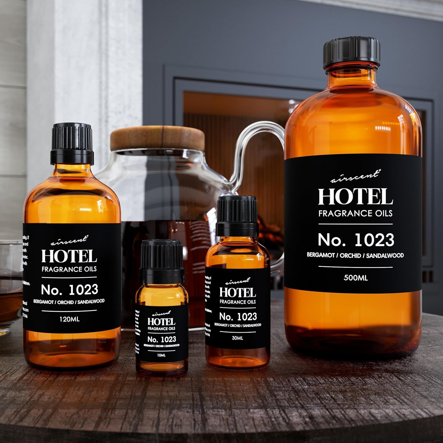 AirScent Hotel Diffuser Oil No. 1023 Inspired by The Baccarat Hotel Scent - Love Affair Fragrance Oil for Ultrasonic and Waterless Diffusers and Crafting - 120 mL, 4 fl oz Bottle