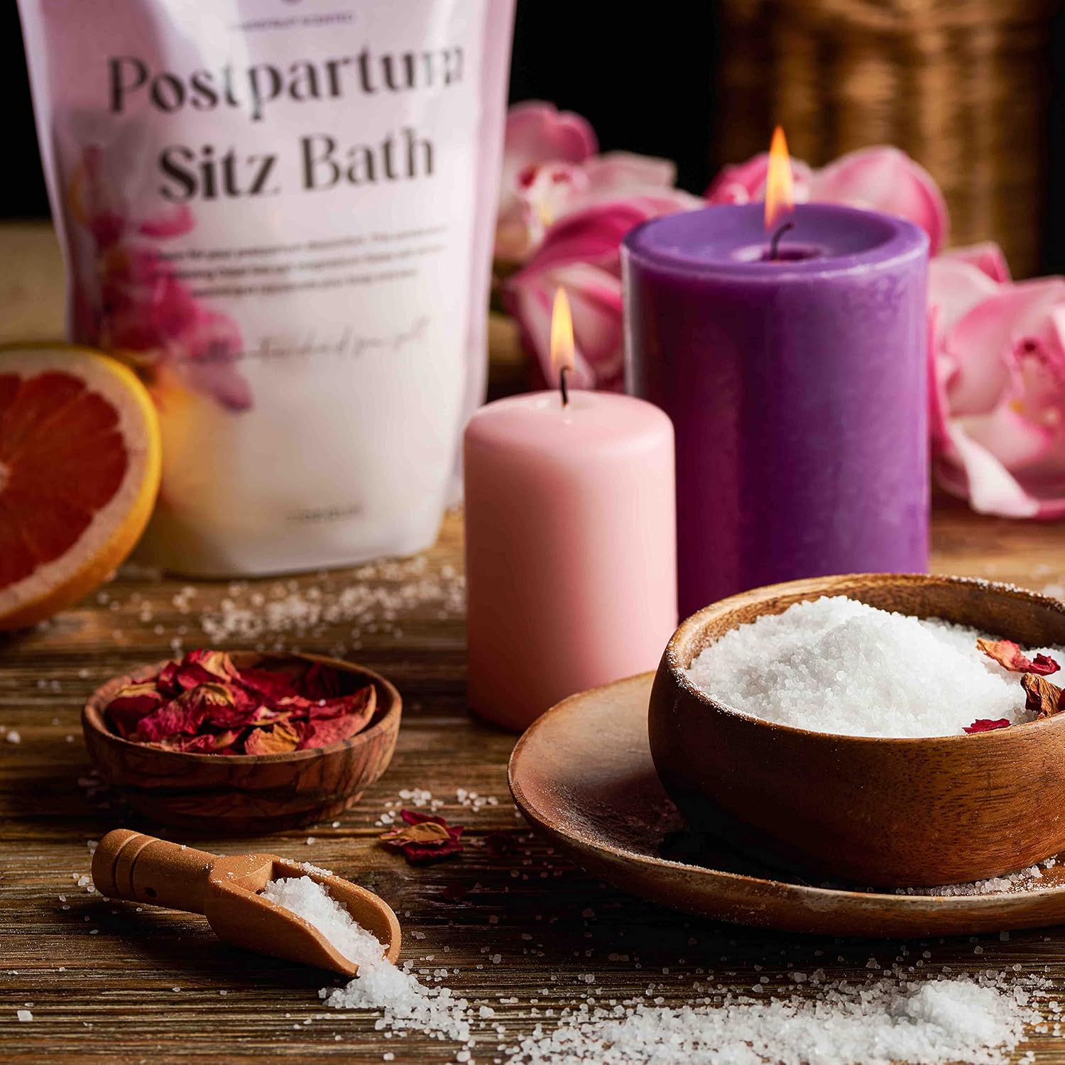 Gourmanity Comfort Sitz Bath Salt for Postpartum Care, Soothing Combination of Dead Sea Salt and Essential Oils to Refresh Your Body, Natural Ingredients, Harvested from the Dead Sea, 32oz
