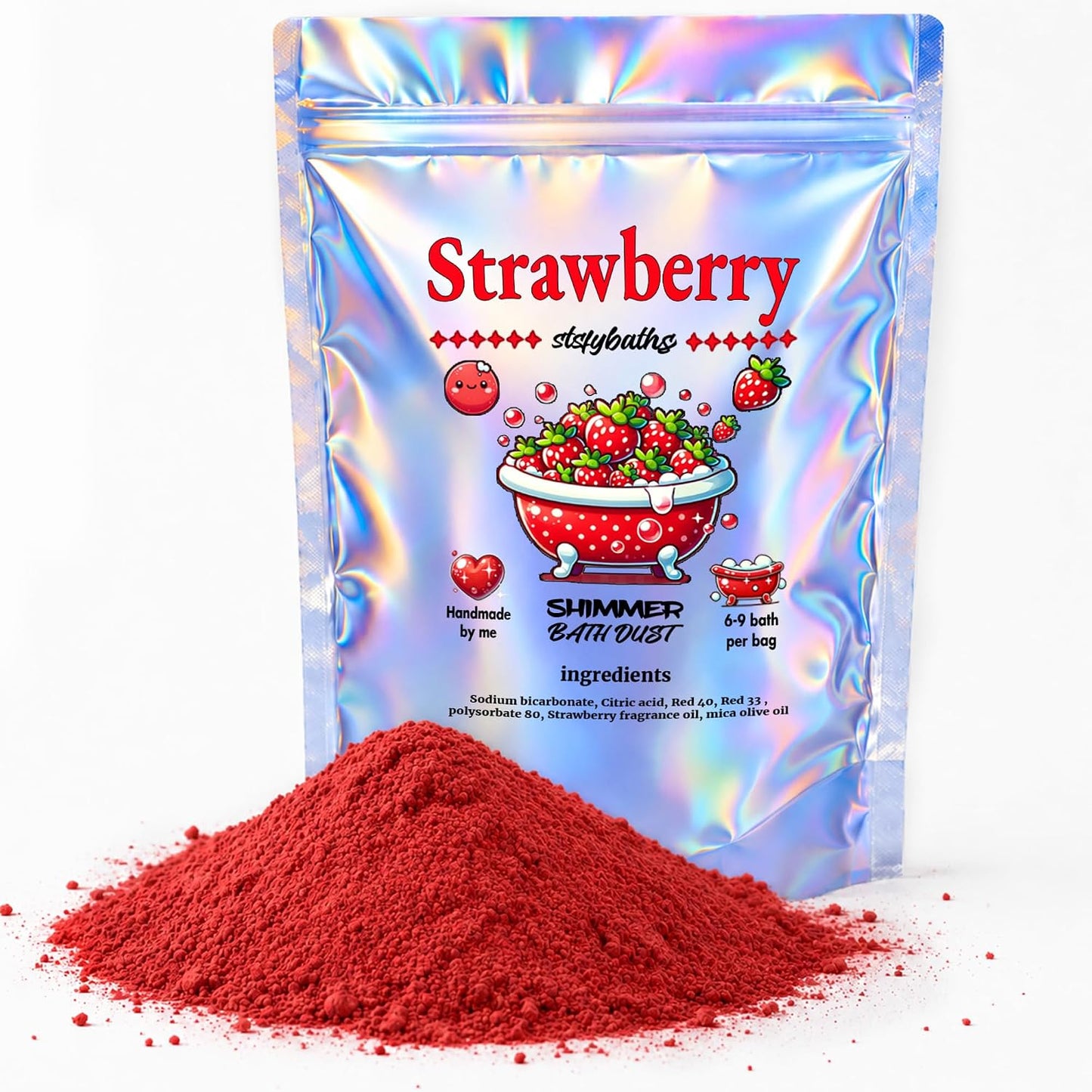 Shimmer Bath Bomb (Red, Large)