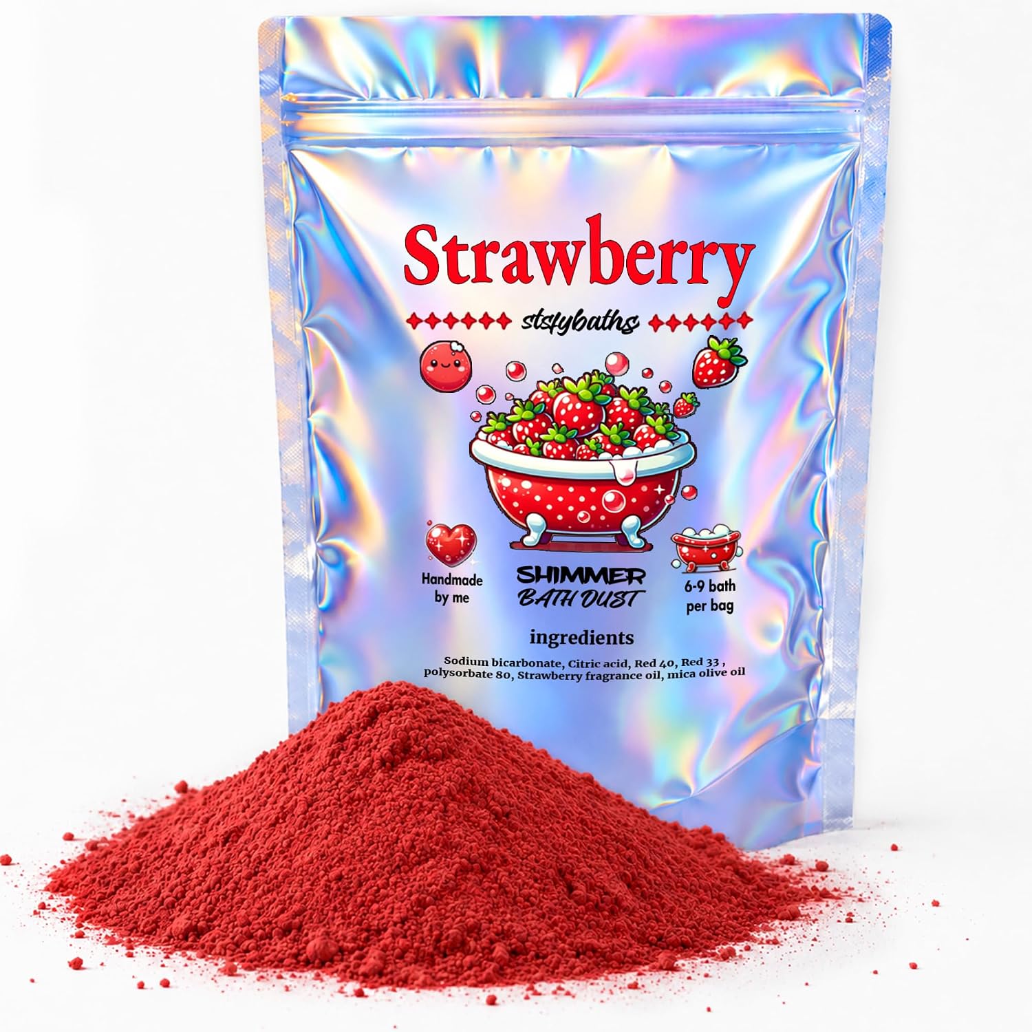 Shimmer Bath Bomb (Red, Large)