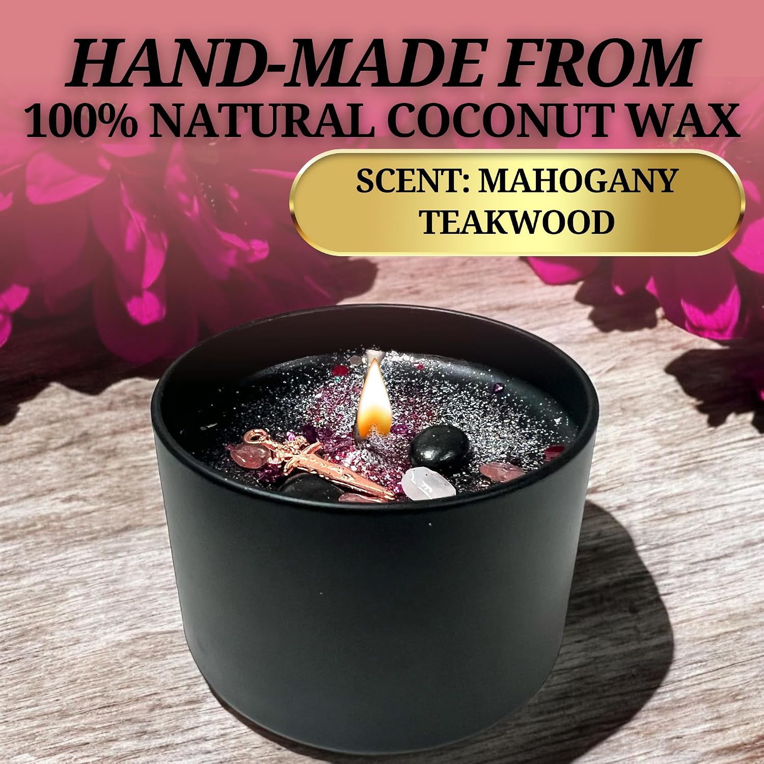 Protection Candle Spiritual Cleansing & Energy Shield | Hand-Poured Soy & Coconut Wax Ritual Candle with Crystals & Herbs | 4oz