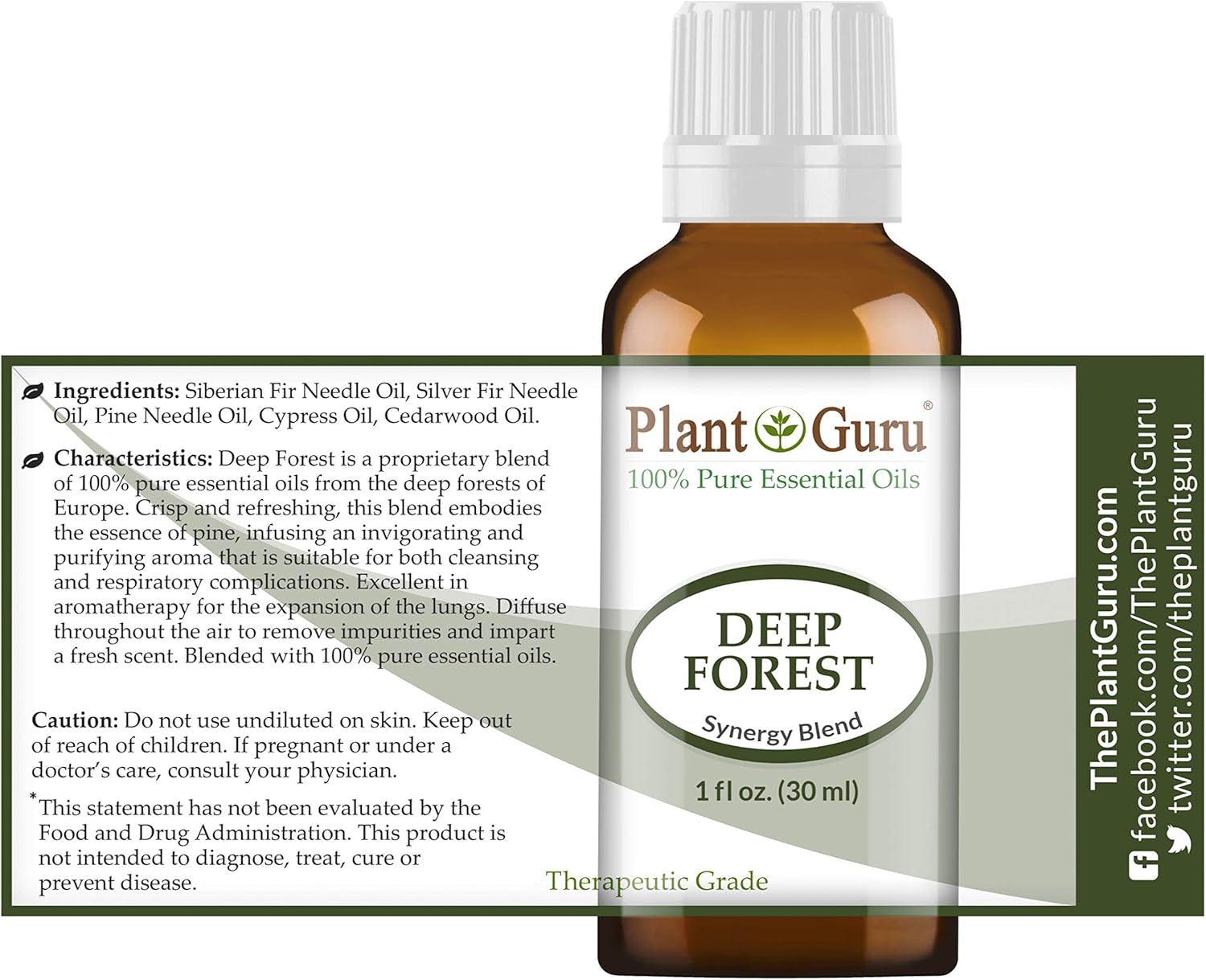 Deep Forest Essential Oil Blend 1 oz / 30 ml 100% Pure, Undiluted, Therapeutic Grade. Aromatherapy, Respiratory System Support, Air Purifier, Sinus, Natural Christmas Scent