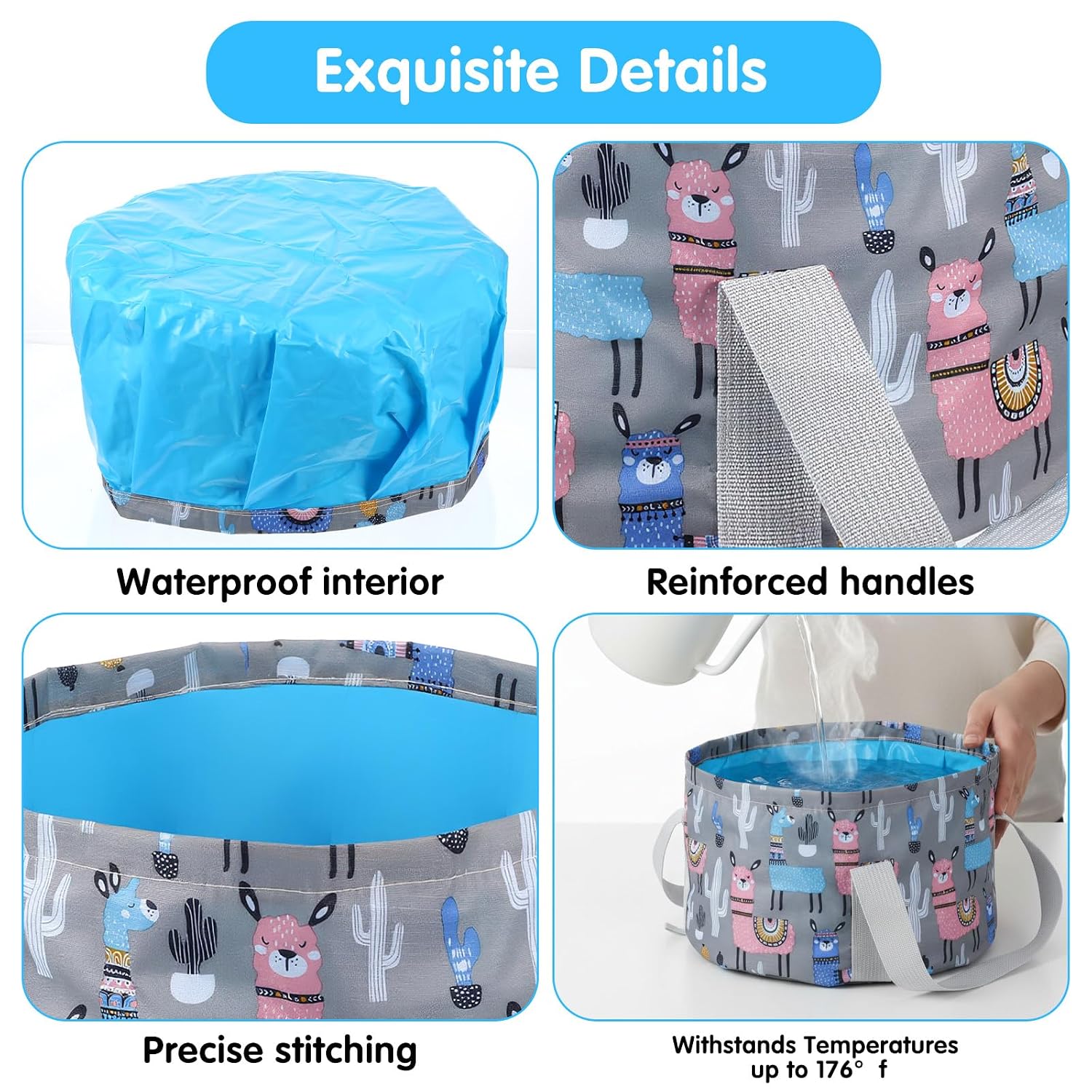 Foldable Bucket for Soaking Feet - Portable Foldable Foot Bath Tub Spa Basin for Travel, Home Pedicure & Outdoor Camping (Grey)
