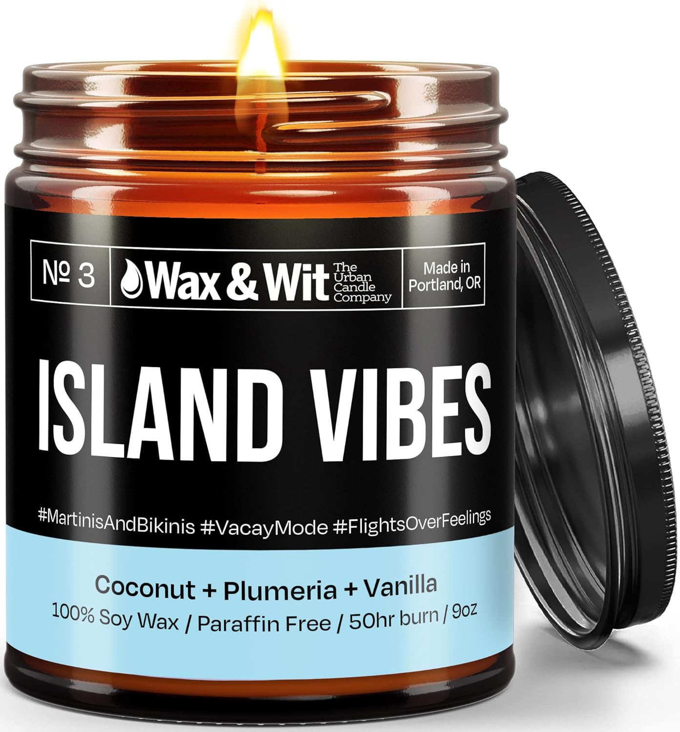 Wax & Wit Funny Soy Candle Gift for Women - Humorous, Aromatherapy Soy Wax Candle, Ideal for Housewarming, Coworker, Birthday – Coconut, Plumeria, Vanilla - 9oz