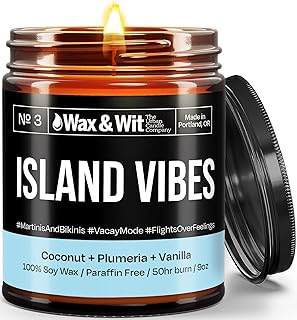 Wax & Wit Funny Soy Candle Gift for Women - Humorous, Aromatherapy Soy Wax Candle, Ideal for Housewarming, Coworker, Birthday – Coconut, Plumeria, Vanilla - 9oz